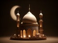 photo glowing mosque miniature ai generated