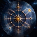 A mesmerizing sacred geometry star map. Royalty Free Stock Photo