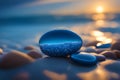 Image showcases a mesmerizing sight of stones adorning a beachfront