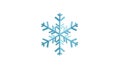 Detailed vector illustration of a single intricate snowflake with symmetrical patterns on a light blue gradient background for Royalty Free Stock Photo