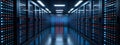 Glowing Server Arrays: The Heartbeat of Modern Digital Infrastructure Royalty Free Stock Photo