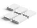 Minimalist arrangement of six white rectangular blocks Royalty Free Stock Photo