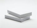 Minimalist geometric design with two overlapping rectangular objects in light gray tone Royalty Free Stock Photo