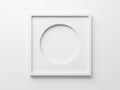 Minimalist square frame with circular cutout isolated on white background Royalty Free Stock Photo