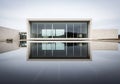 Modern Architecture Building Reflection in Water. Minimalist Design, Contemporary Structure Royalty Free Stock Photo