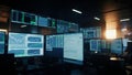Control Room with Multiple Monitors Royalty Free Stock Photo