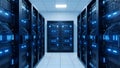 Data Center Server Room Modern IT Infrastructure and Networking Royalty Free Stock Photo