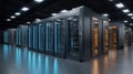Enterprise Cloud Data Center Infrastructure with Server Racks and High Performance IT Computing Environment Royalty Free Stock Photo
