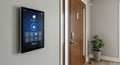 smart home control panel near front door entry Royalty Free Stock Photo