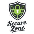Modern security logo design featuring a shield with a digital lock and circuit pattern for cybersecurity technology and protection Royalty Free Stock Photo