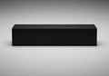 A sleek black rectangular box with a smooth surface and subtle reflections Royalty Free Stock Photo