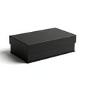 A sleek black rectangular box with a matte finish and subtle reflections Royalty Free Stock Photo