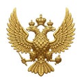 The golden double-headed eagle emblem of the russian federation with crowns and scepters Royalty Free Stock Photo