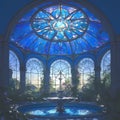 Elegant Conservatory with Stained Glass Dome Royalty Free Stock Photo