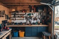 Organized Tools in a Rustic Workshop Environment Royalty Free Stock Photo