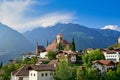 Image showcases a picturesque mountain town