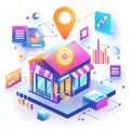 Location-Based Business Analytics Boosting Sales with Data-Driven Insights Royalty Free Stock Photo
