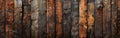 Rustic Dark Wooden Texture - Vintage Brown Grunge Timber Wall, Floor, or Table Background Banner Royalty Free Stock Photo