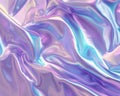 Satin holographic waves in a dreamy pastel landscape. AI generated Royalty Free Stock Photo