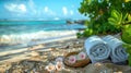 Tropical Spa Bliss: Relaxing Beachside Treatment Royalty Free Stock Photo