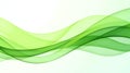 The image showcases a series of smooth, interlocking green waves against a soft, gradient backdrop