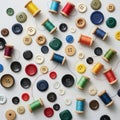 Image showcases sewing materials emphasizing diversity in crafting Royalty Free Stock Photo
