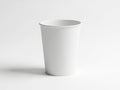 A pristine white paper cup stands alone against a stark white background Royalty Free Stock Photo