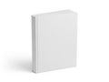 A pristine white rectangular box standing upright against a stark white background Royalty Free Stock Photo