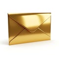 Shiny golden envelope with reflective surface and flap design Royalty Free Stock Photo