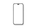 Minimalist design of a modern smartphone with a white screen and silver frame Royalty Free Stock Photo
