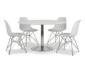 Modern white dining set with four chairs Royalty Free Stock Photo