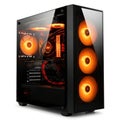 Modern gaming pc case with rgb fans isolated on white background Royalty Free Stock Photo