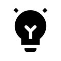 Conceptual Black Lightbulb Icon Representing Innovation and Ideas Generation. Royalty Free Stock Photo