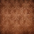 Elegant Vintage Damask Pattern Background in Brown Tones, AI Generated Royalty Free Stock Photo