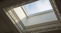 ornate skylight with decorative plasterwork frame Royalty Free Stock Photo
