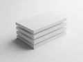 A stack of pristine white paper sheets neatly arranged on a white background Royalty Free Stock Photo