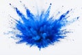 A vibrant explosion of blue paint bursts forth in an artistic display. This image captures creativity and energy Royalty Free Stock Photo