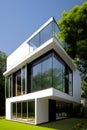 A contemporary house with glass faÃ§ade