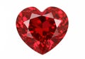 A beautifully cut heart-shaped ruby gemstone with brilliant facets reflecting light Royalty Free Stock Photo