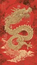 stylish chinese new year dragon sticker design