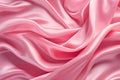 This image showcases the texture of light pink satin fabric, draped in elegant folds. Generative AI.