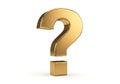 A large golden question mark symbolizing inquiry and curiosity in a modern design Royalty Free Stock Photo