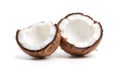 Two Halves of a Coconut Royalty Free Stock Photo