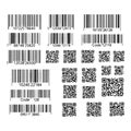 Collection of various barcodes and qr codes displayed in a grid layout Royalty Free Stock Photo