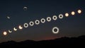 Solar eclipse phases isolated on white background Royalty Free Stock Photo