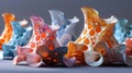 Vibrant Array of 3D Abstract Structures