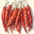 Bright Red Hot Peppers for Cooking