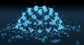 Glowing blue abstract nanotech network design Royalty Free Stock Photo