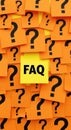 FAQ Concept Question Mark Sticky Notes Background, Frequently Asked Questions Royalty Free Stock Photo