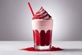 Vibrant Red Velvet Milkshake Standalone on a White Background